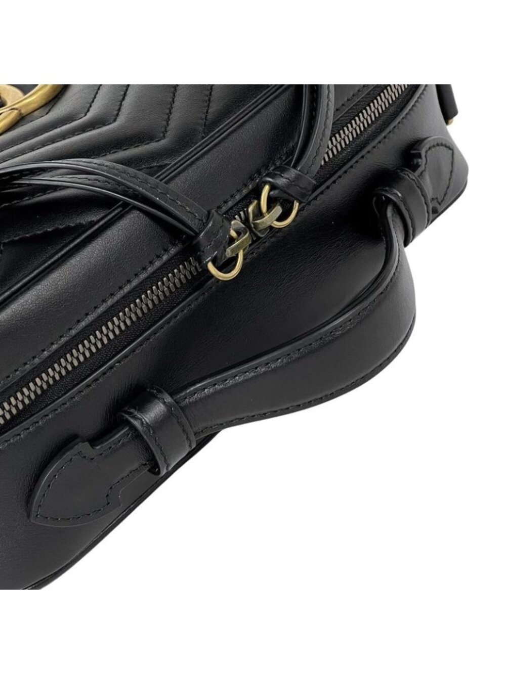 Gucci GG Marmont 2-Way Shoulder Bag Double Leather Black - Picture 8 of 11